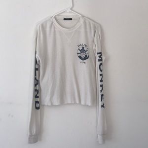 White long sleeve Brandy Melville top